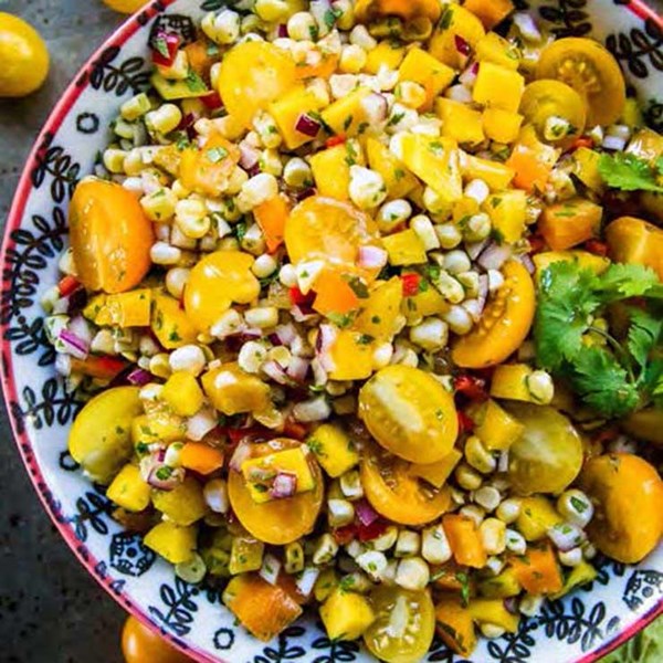Fresh corn and mango salad
