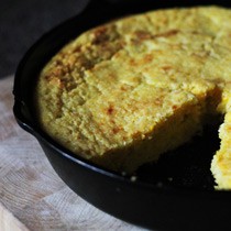 Fresh-corn cornbread (with honey bourbon butter)