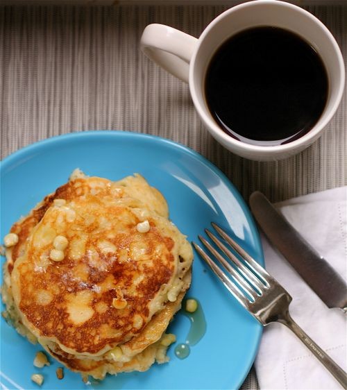 Fresh corn pancakes