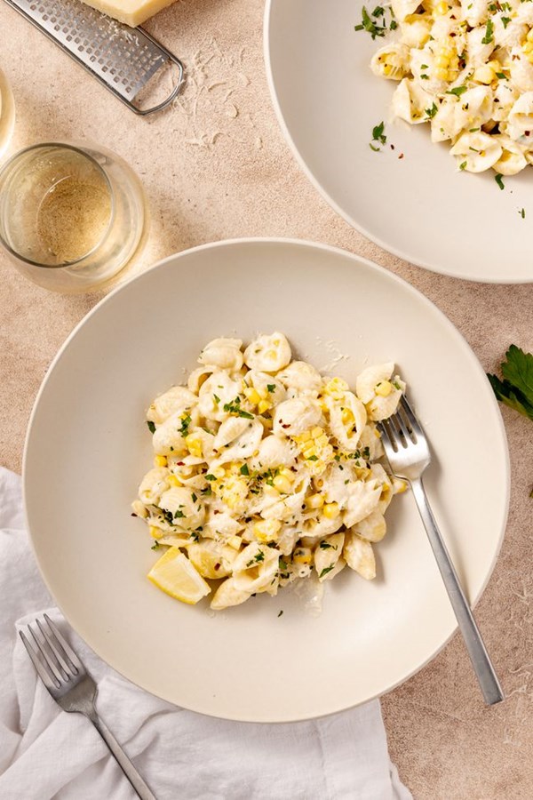 Fresh corn pasta