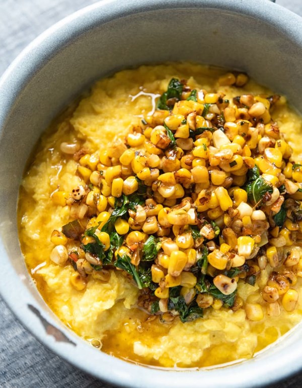 Fresh-corn polenta with butter and herbs