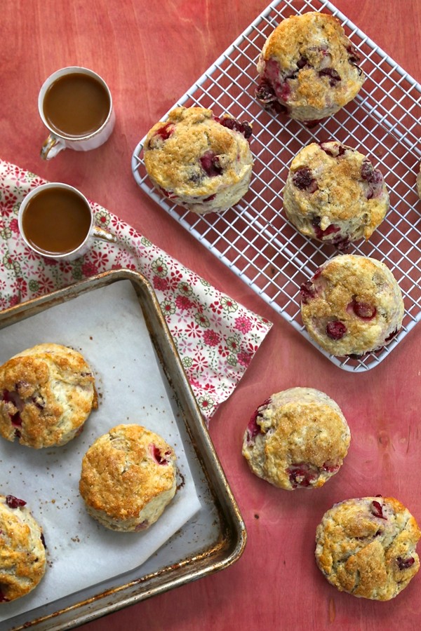 Fresh cranberry and Meyer lemon biscuits