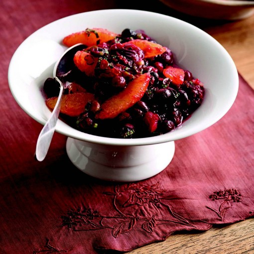 Fresh cranberry relish with mint and scallions