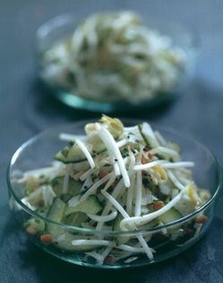 Fresh cucumber and beansprout salad