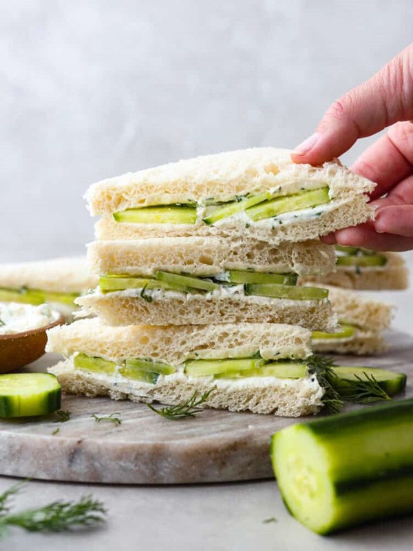 Fresh cucumber sandwiches