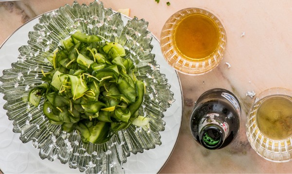 Fresh dill cucumbers with lemon