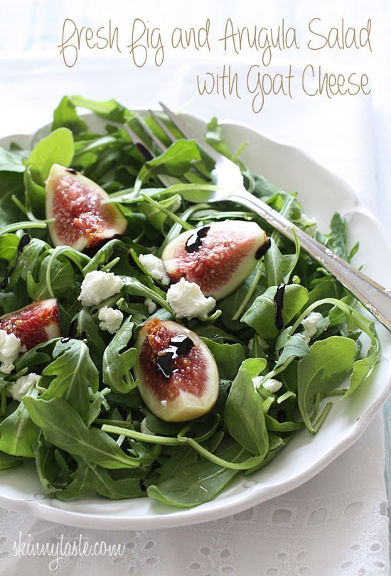 Fresh fig and arugula salad with goat cheese