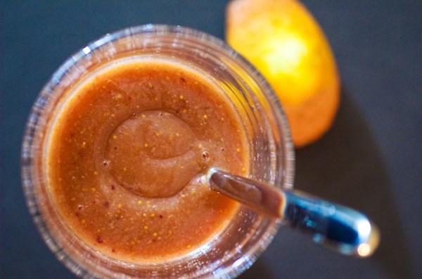 Fresh fig and rose smoothie