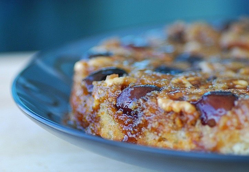 Fresh fig, walnut, and rosemary upside-down cake