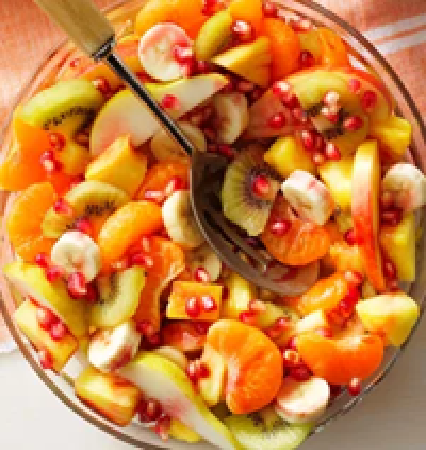 Fresh fruit salad with pomegranate