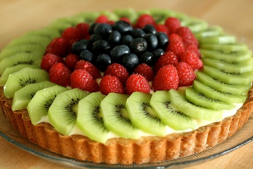 Fresh fruit tart with vanilla pastry cream