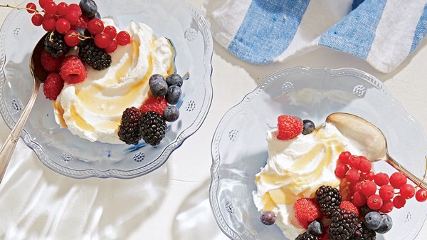 Fresh Greek yogurt with mixed berries