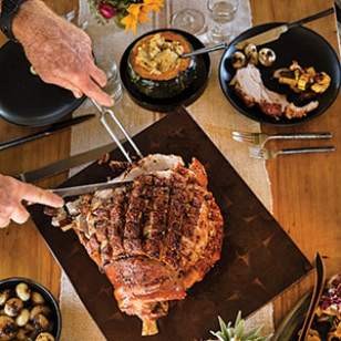 Fresh ham with red pepper glaze