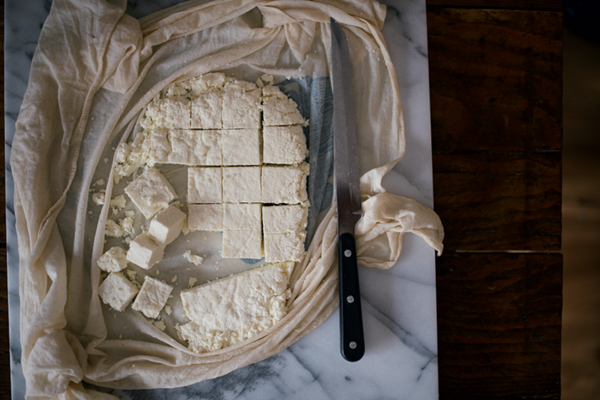Fresh Indian cheese (Homemade paneer)