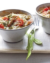 Fresh lima bean gratins