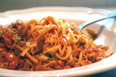 Fresh linguini, shredded Brussels sprouts, sage and pine nuts 