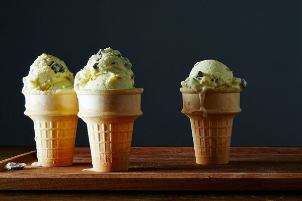 Fresh mint chip ice cream