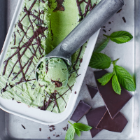 Fresh mint choc chip ice cream