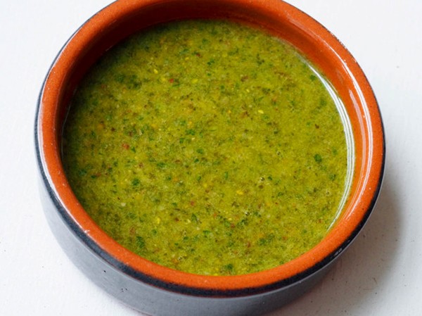 Fresh mint, feta, and pistachio pesto