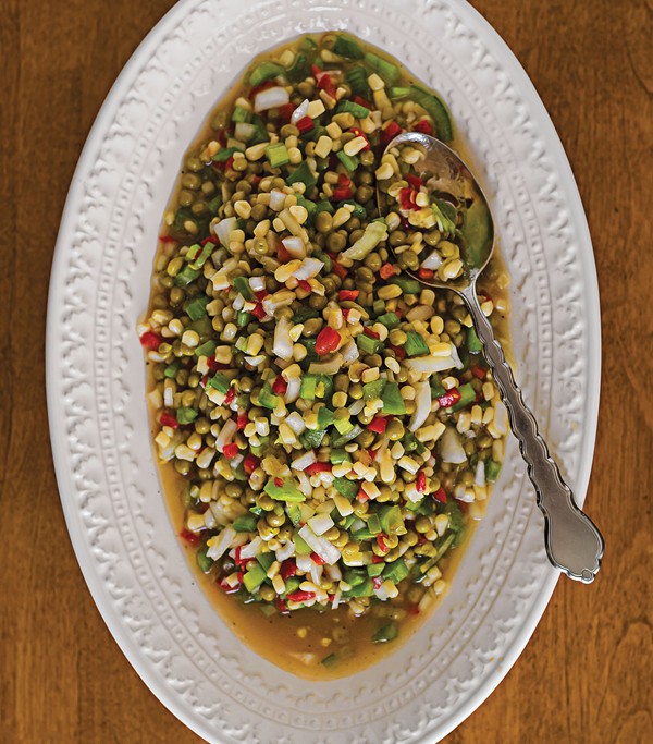 Fresh pea and corn salad