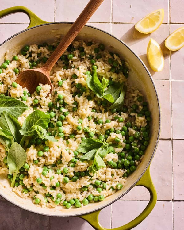 Fresh pea risotto