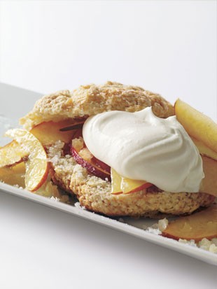 Fresh peach and ginger-cream shortcakes