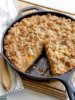 Fresh peach crumb coffee cake