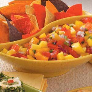 Fresh peach mango salsa