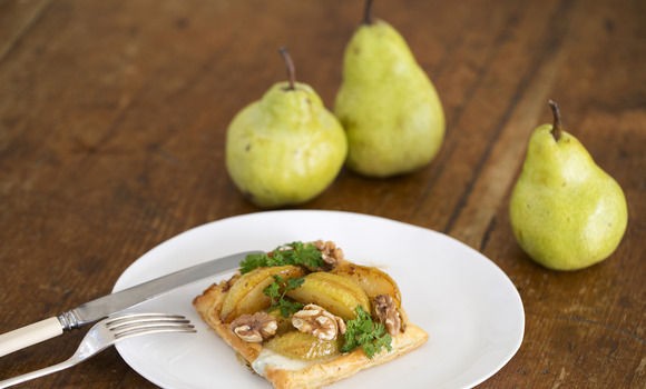 Fresh pear & blue cheese tarts