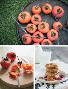 Fresh persimmon cookies with raisins and nuts