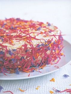 Fresh petal confetti cake