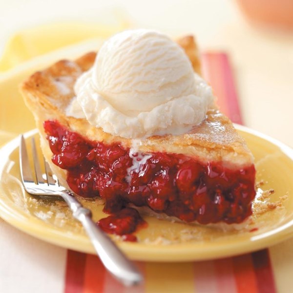 Fresh raspberry pie