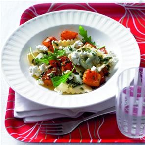 Fresh ravioli with squash and goat's cheese