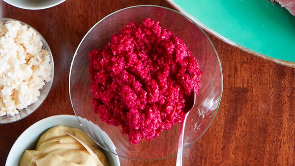 Fresh red horseradish sauce