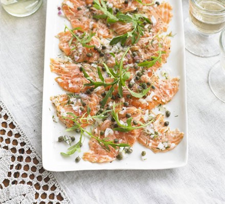 Fresh salmon carpaccio