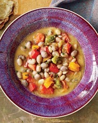 Fresh shell bean and tomato stew