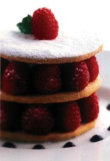Fresh Sinnington raspberry stack with lavender shortbread