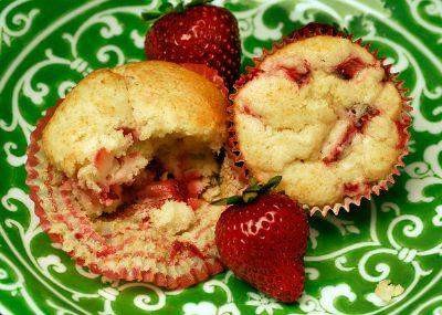 Fresh strawberry cake with strawberry compote drizzle