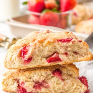Fresh strawberry scones