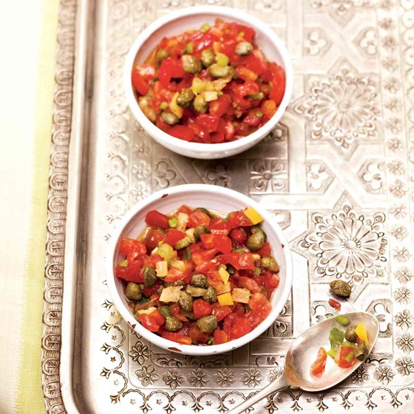 Fresh tomato and caper salad