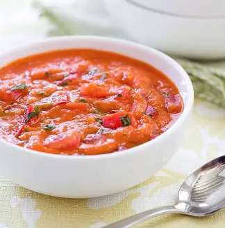 Fresh tomato soup with basil