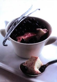 Fresh vanilla "pot" with compôte of Mount St John blackcurrants