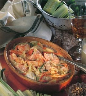Fricassee of salmon and turbot