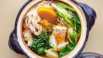 Fridge clean-out nabe with mushroom dashi
