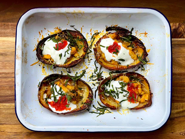 Fridge-raid loaded potato skins