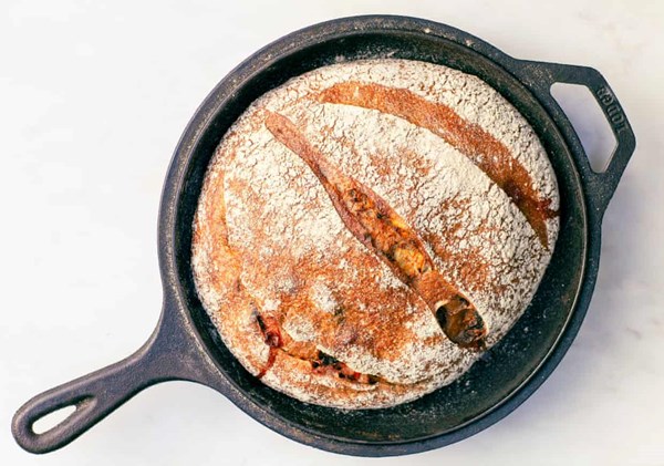 Fridge-raid stuffed sourdough