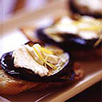 'Fried' aubergine bruschetta
