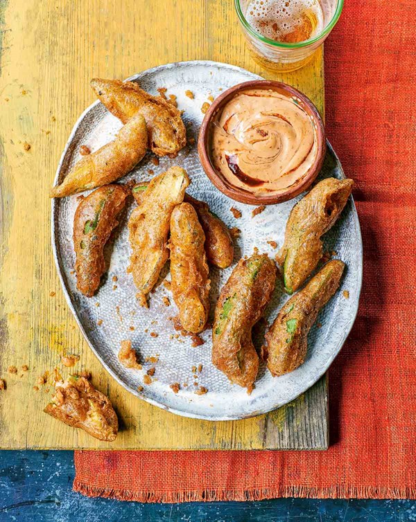 Fried avocado dippers