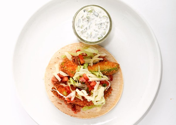 Fried avocado tacos
