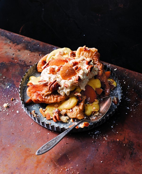 Fried banana pudding